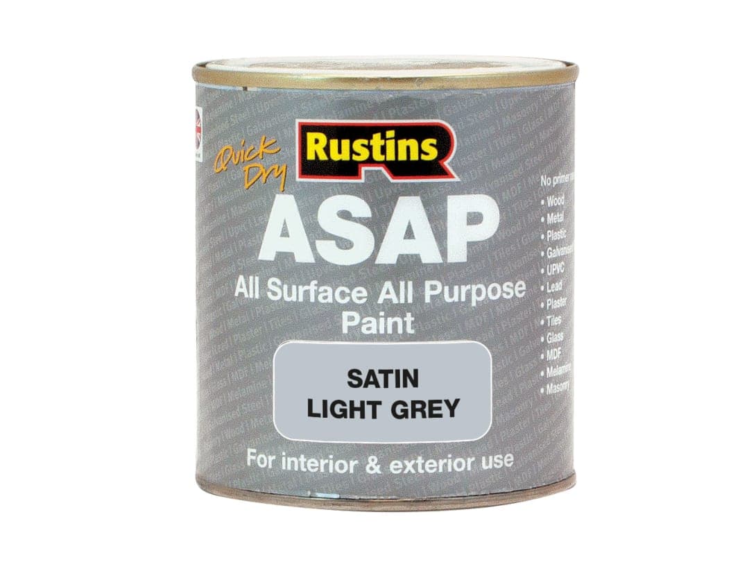 Rustins ASAP Paint Satin Light Grey 250ml ASAPLG250