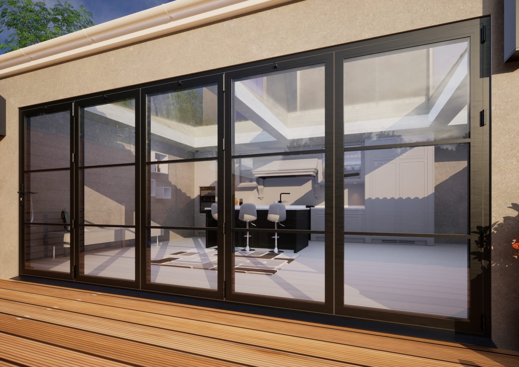Heritage Aluminium Bifold Door Part Q Compliant - 4800mm Grey - 5 Right