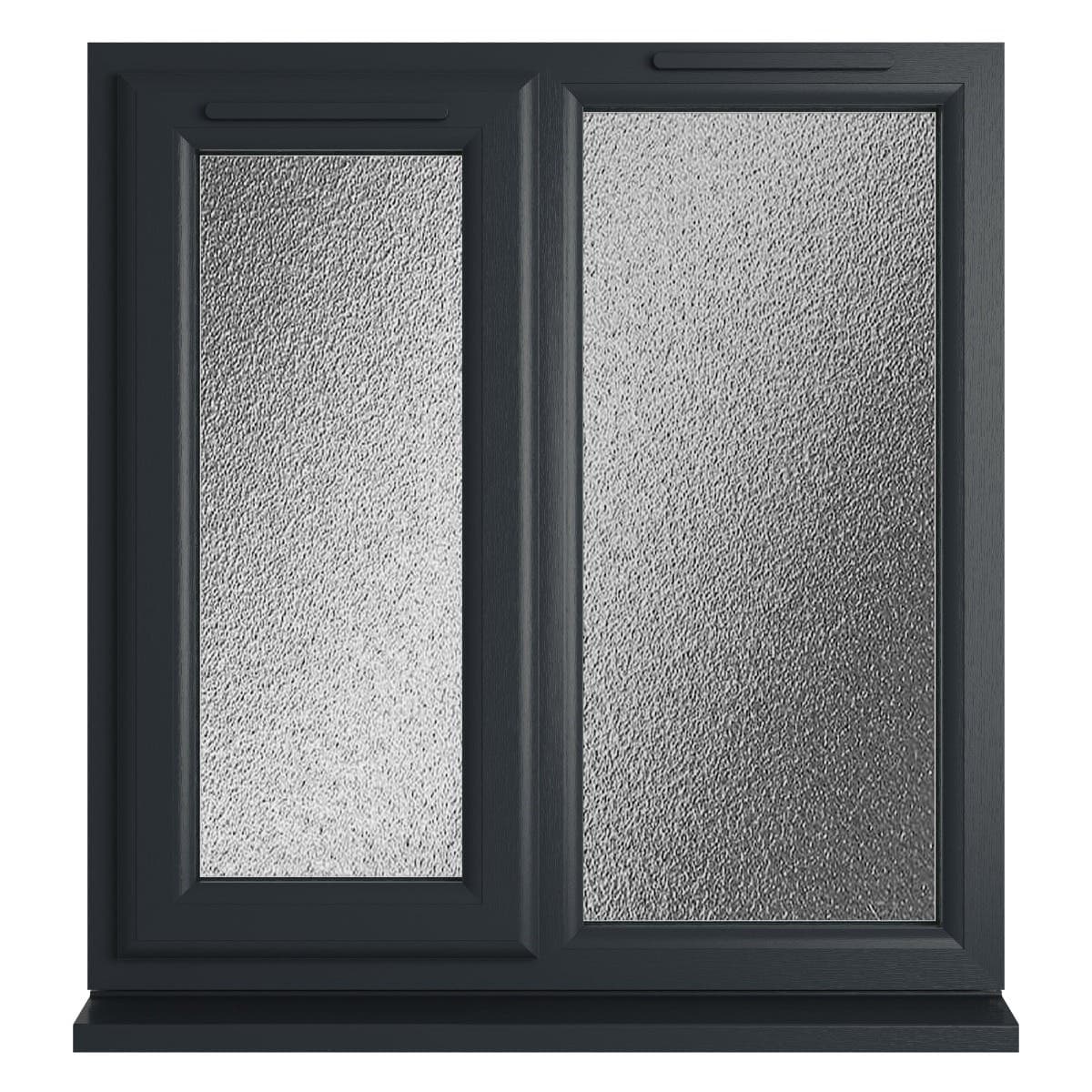 uPVC Grey/White Double Glazed Window - Left Handed - Side Hung - Obscure Glass - 905 x 965mm