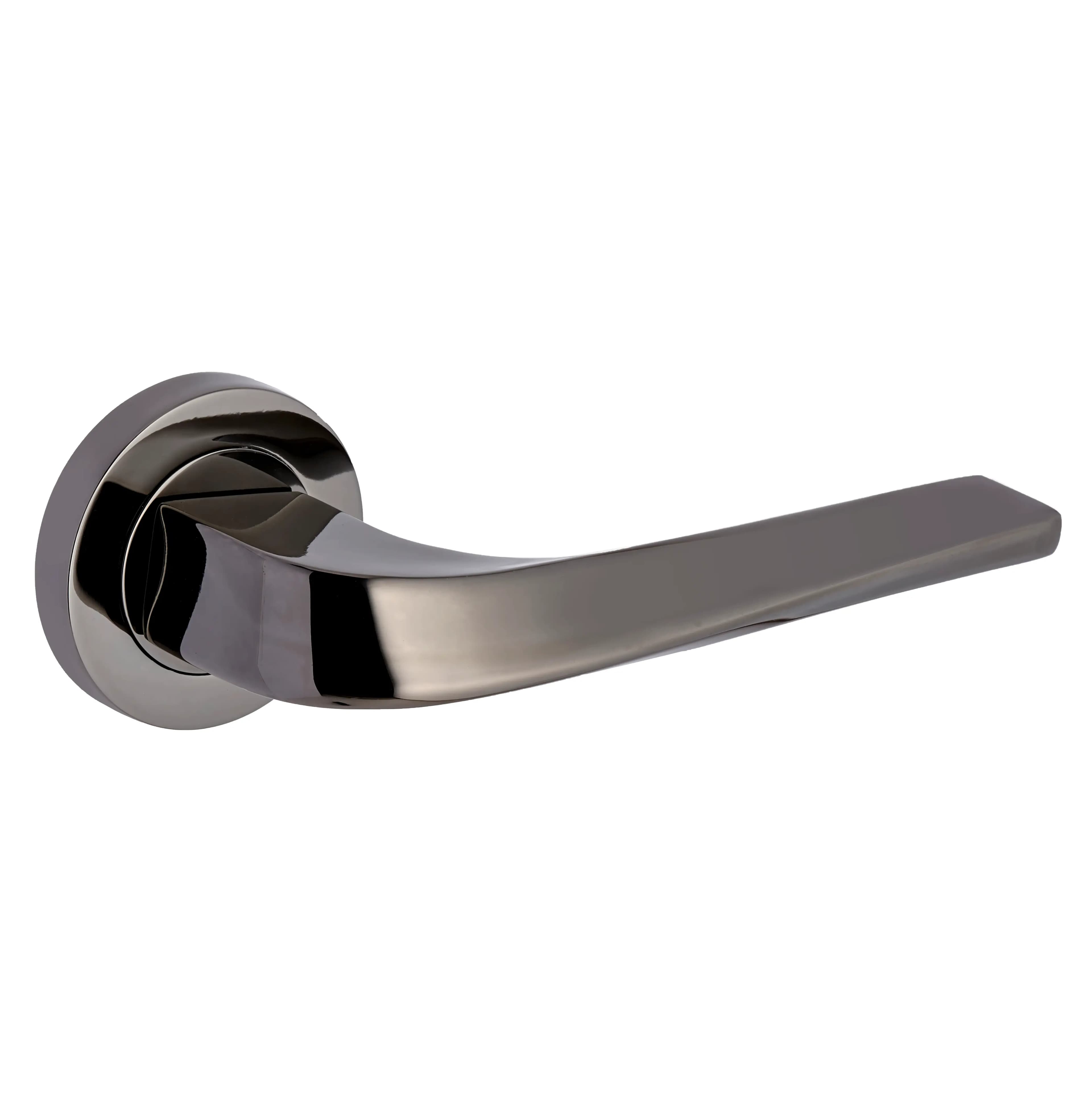 Darlington Lever On Rose Door Handle - Black Nickel - FD30 / FD60 (Timber) - One Pair