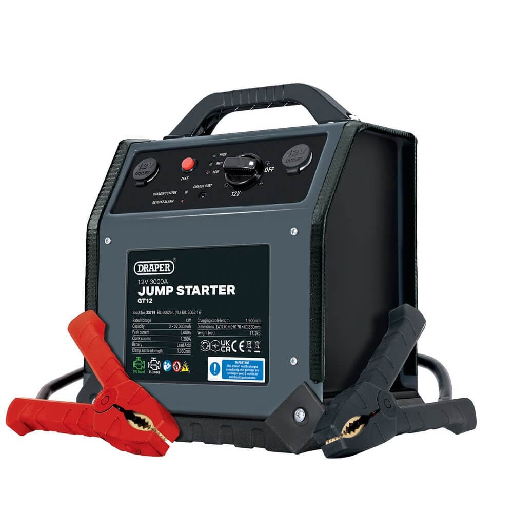 Draper 12V Jump Starter 3000A Pk 1 23779