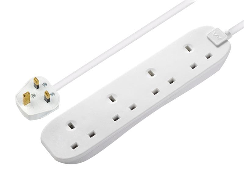Masterplug BFG210N-MP Extension Lead 240V 4-Gang 13A White 2M