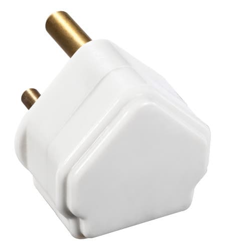 2A Round Pin Plug White PT2W-01