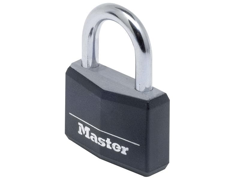 Master Lock 9140EURDBLK Aluminium Black Vinyl Cover 40Mm Padlock 4-Pin