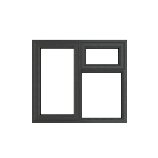 Crystal Double Glazed uPVC Grey/White Window Top & Left Hung 1190mm x 965mm Clear