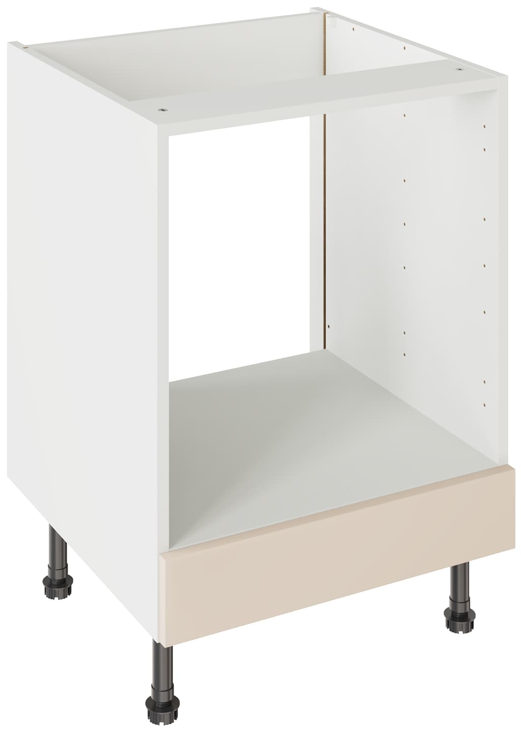 Flatpack Built Under Oven Housing Unit Three Drawer J-PULL Super Gloss Cashmere 600mm