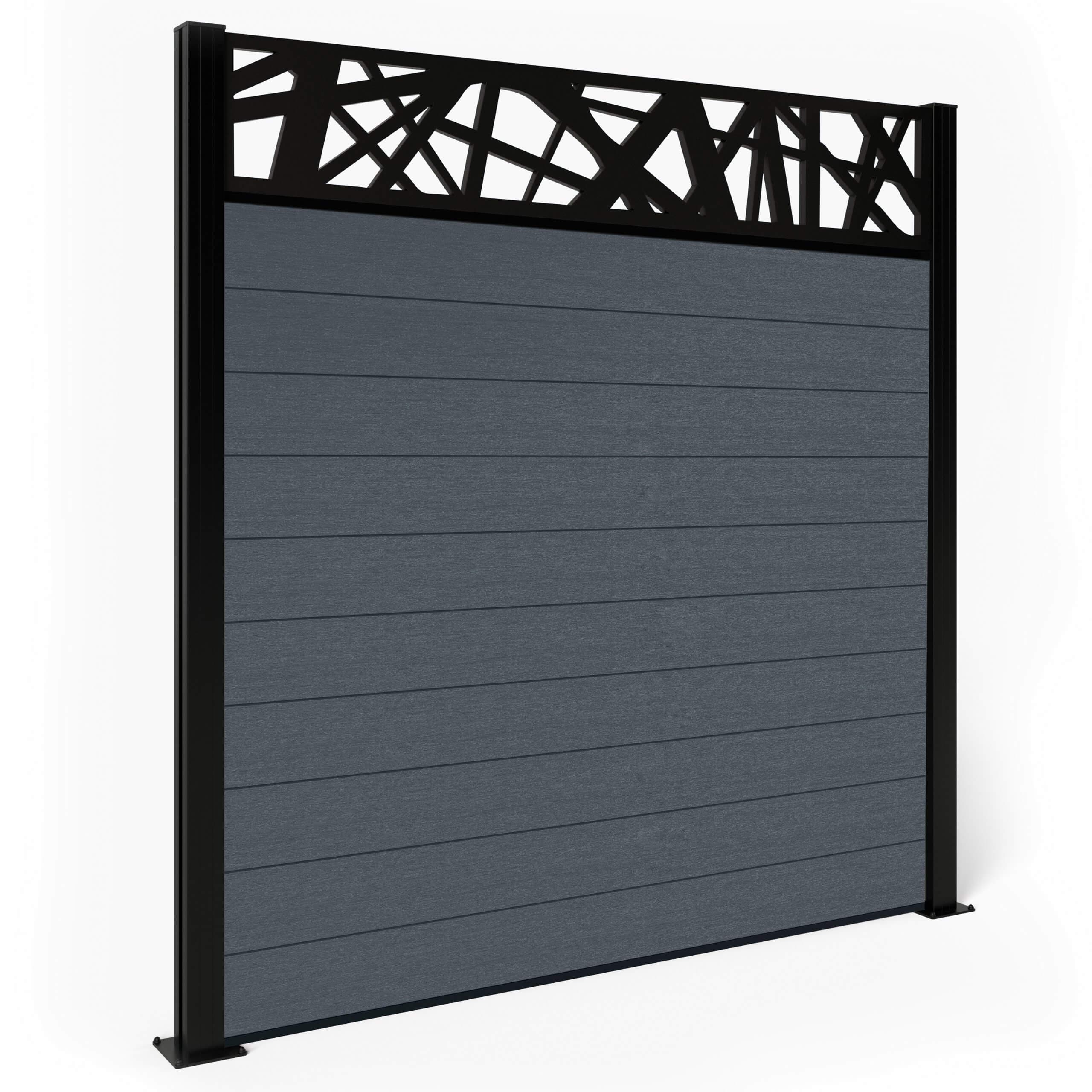 Dino Decking Composite Fence Panels - Anthracite with Aluminium Posts 1.8m