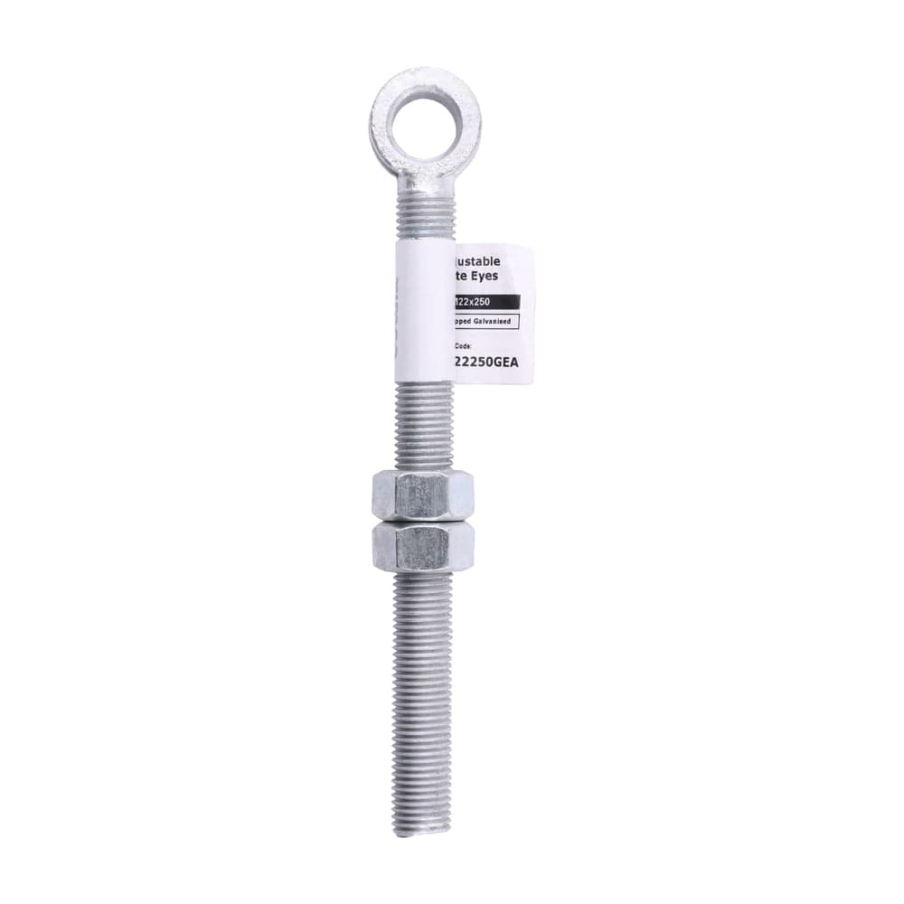 Adjustable Gate Eye with Nuts - Hot Dipped Galvanised