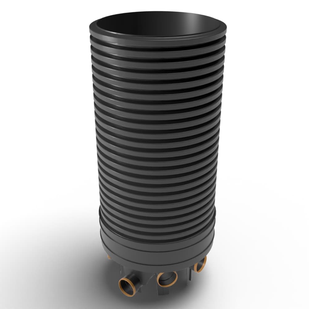 Inspection Chamber Set - 600mm Diameter x 1960mm Depth with 110mm Channel & 110mm Inlets