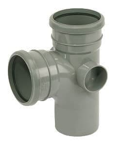 FloPlast Ring Seal Soil Branch - 92.5 Degree x 110mm Grey