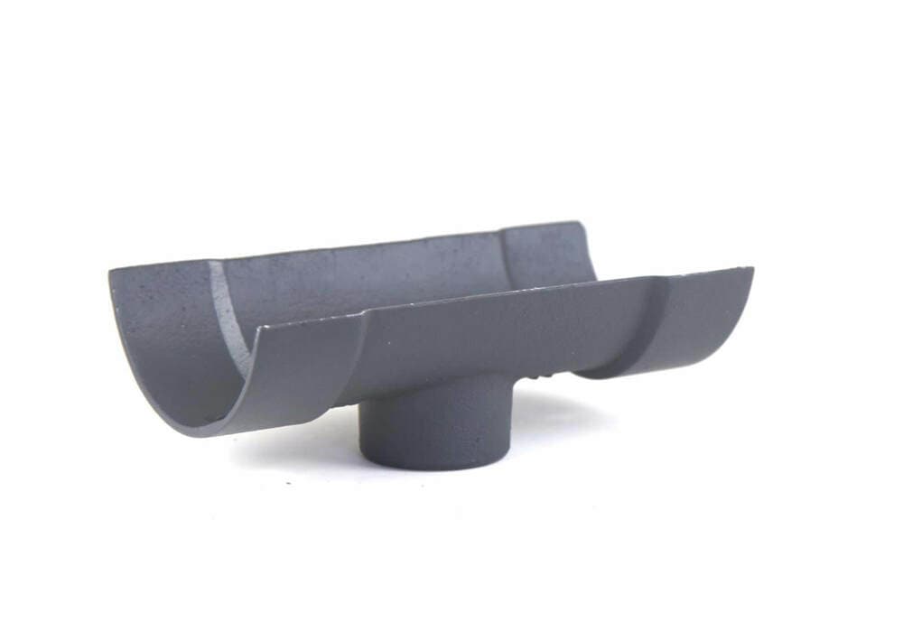 Hargreaves Premier Cast Iron Half Round Gutter Running Outlet - 150mm for 75mm Downpipe Primed