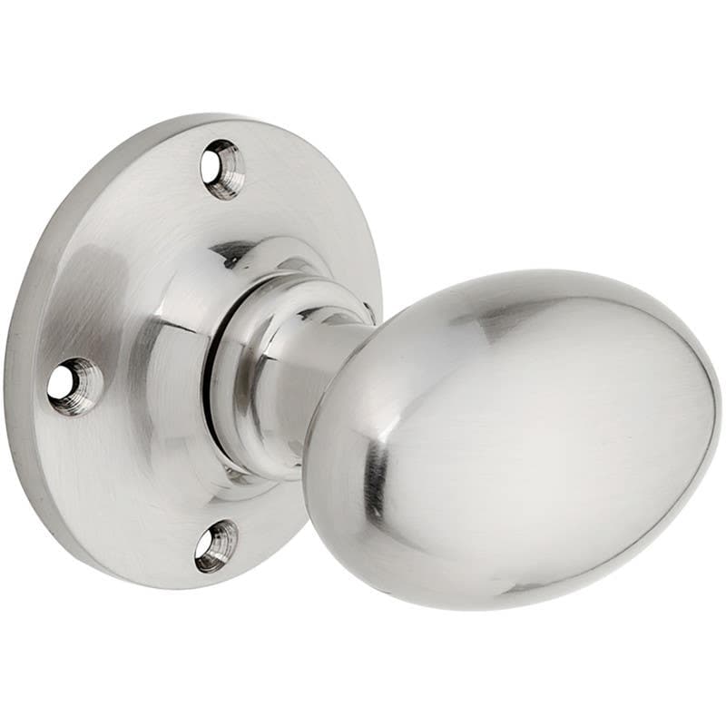 Oval Mortice Door Knob - Brushed Nickel - Pair - Internal - Designer Levers