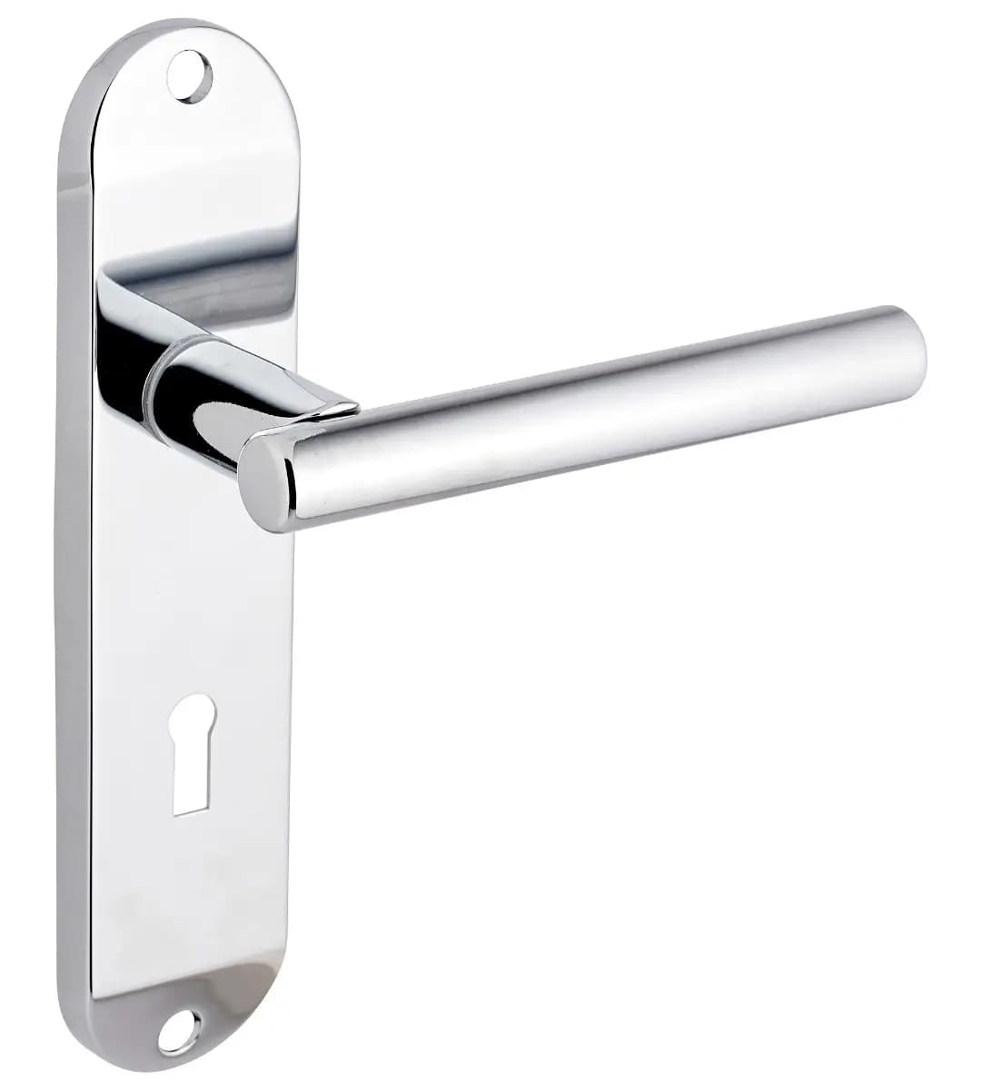 Kemsley T-Bar Lever Lock Door Handle - Polished Chrome - Pair - Designer Levers