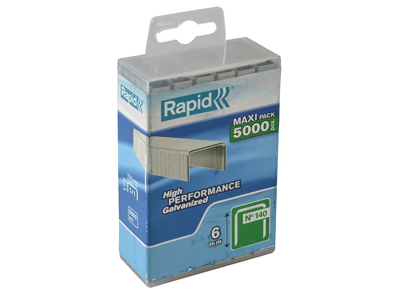 Rapid 40303088 140/6 6Mm Galvanised Staples (Poly Pack 5000)
