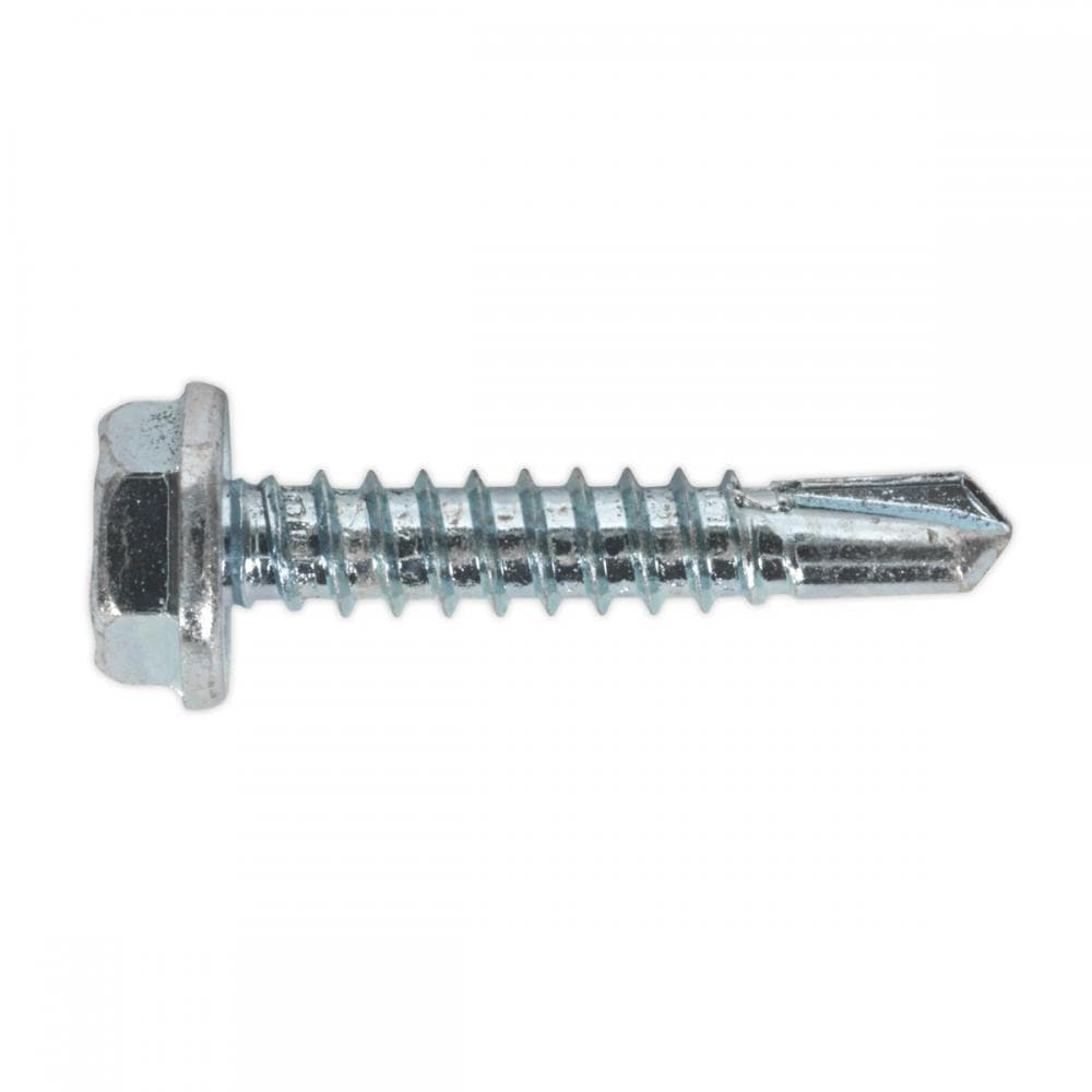 Sealey SDHX4825 Self-Drilling Screw 4.8 X 25Mm Hex Head Zinc Pack Of 100