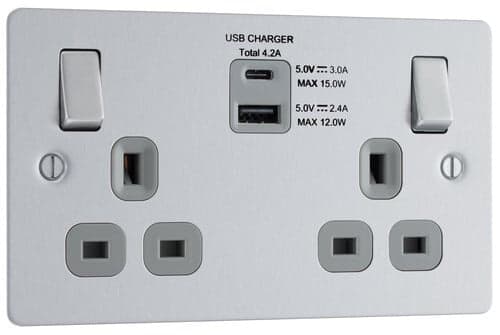 Nexus Metal Polished Chrome Single Switch 20A With Power Indicator NPC31-01