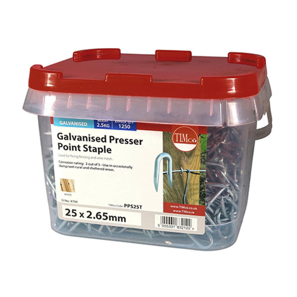 Timco PPS25T Presser Point Staples - Galvanised 25 X 2.65