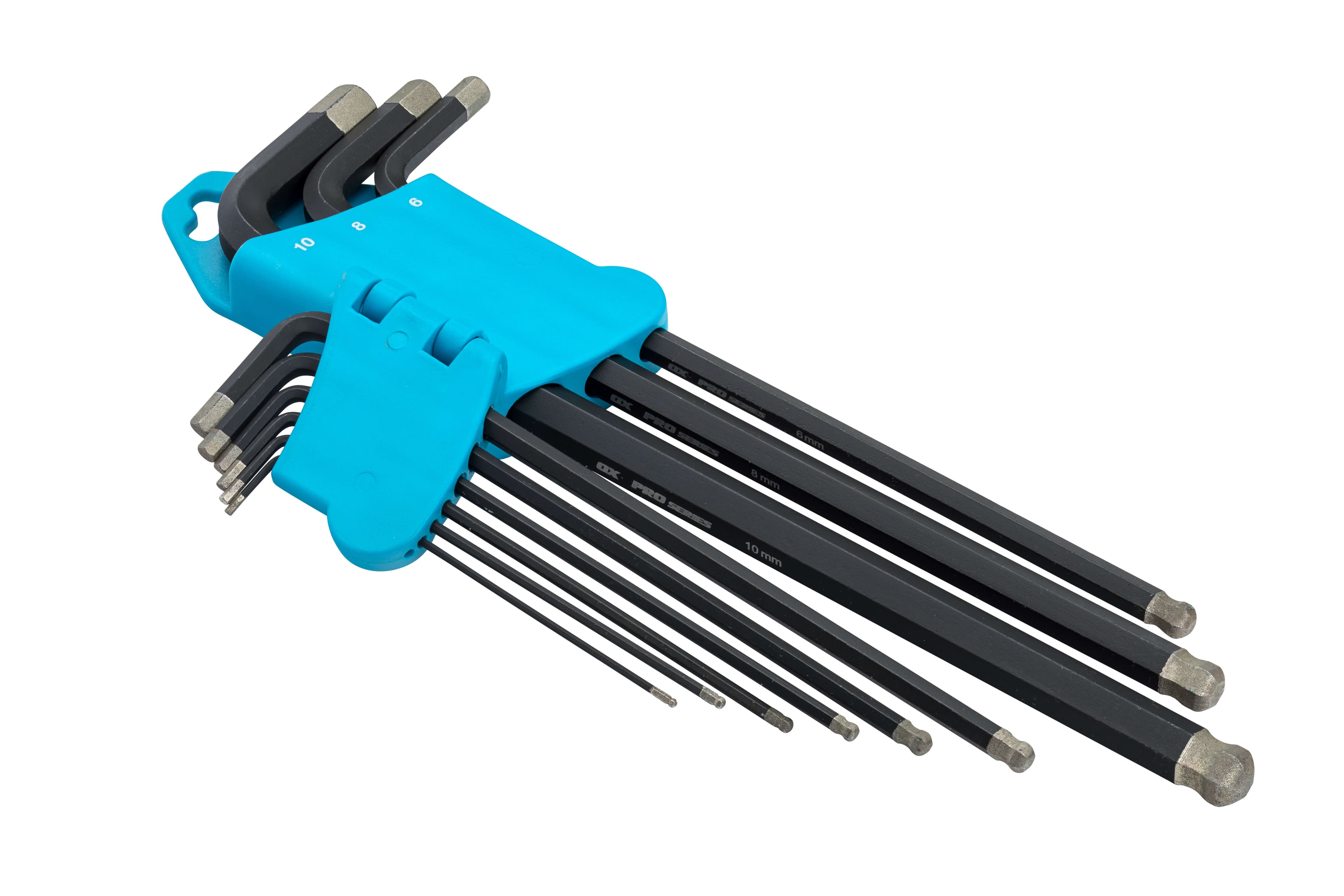 Ox Tools OX-P322409 Ox Pro Diamond Tipped Hex Key Set - 9 Piece Metric 1.5 - 10Mm EA