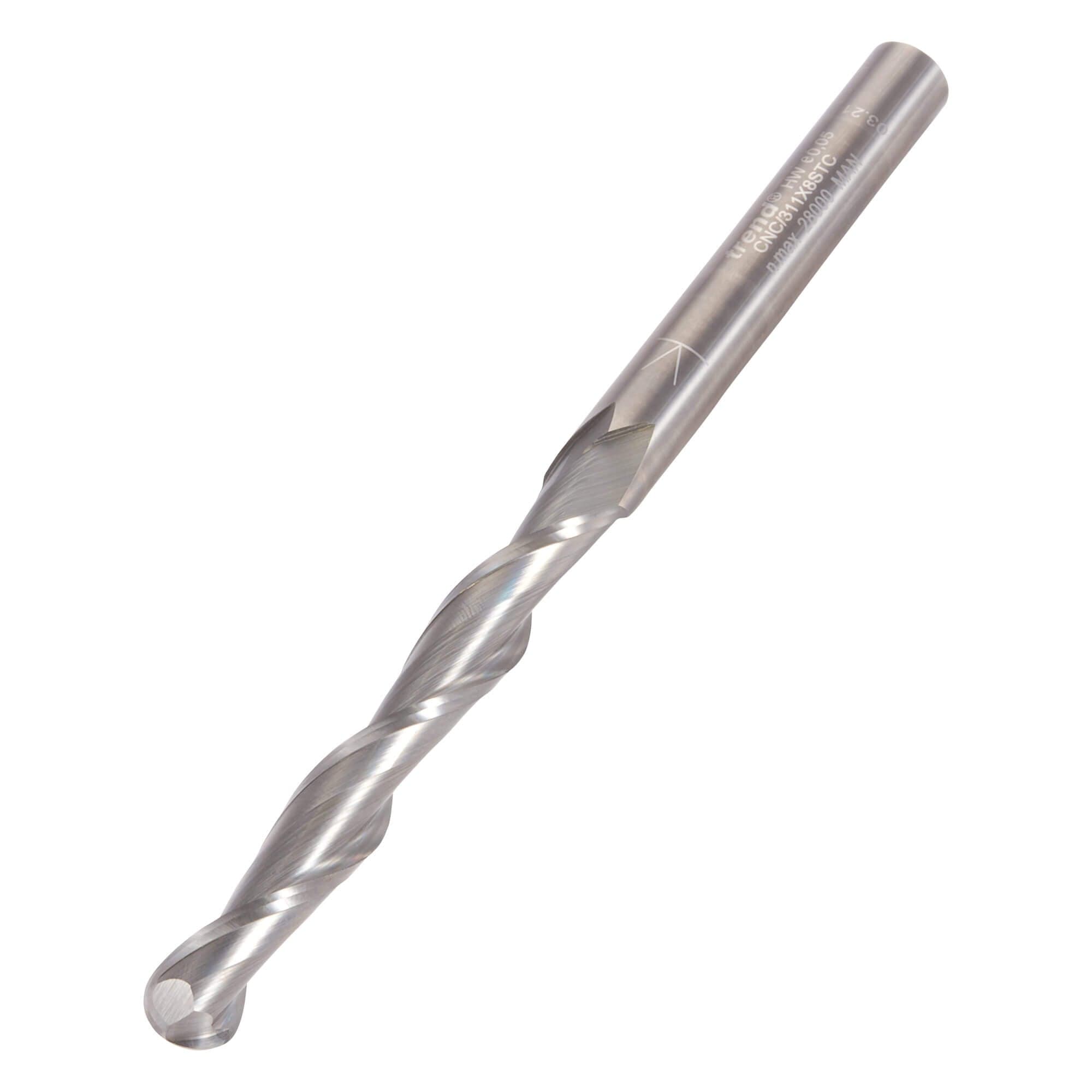 Trend Bullnose Spiral Up-Cut 8Mm Diameter Pk 1 CNC/311X8STC