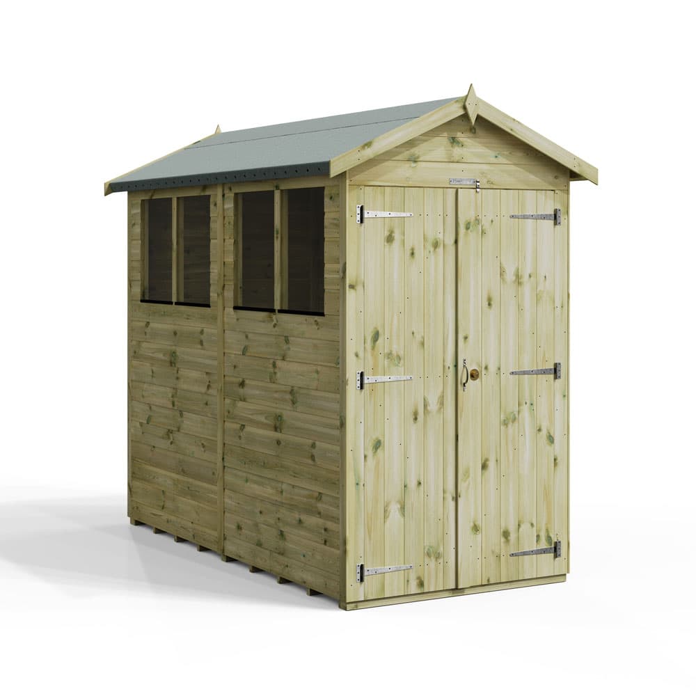 8x4 Premium Powersheds Apex Double Doors