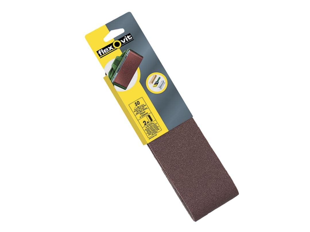 Flexovit Cloth Sanding Belt 533 x 75mm Medium 80G (Pack 2) 63642526469