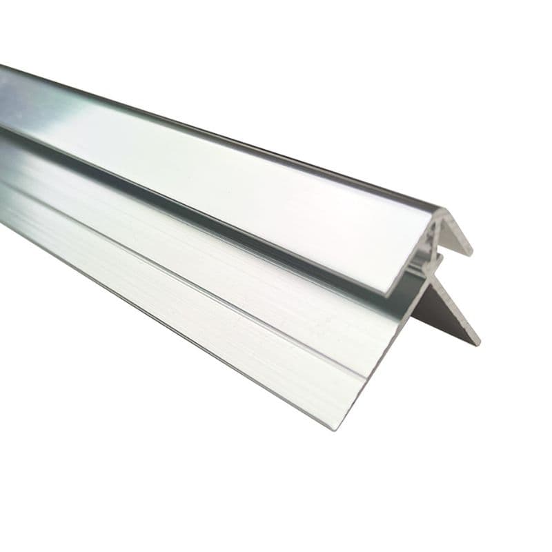 Wetwall Bathroom Alloy Panel 4mm External Corner - 2440mm Polished Silver