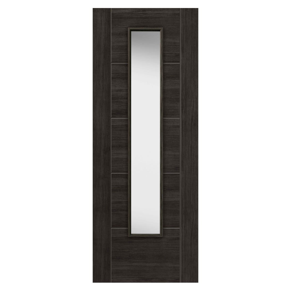 Tigris Glazed Internal Door - Glass Glazing / Dark Grey Laminate - Prefinished - 35 x 1981 x 686mm