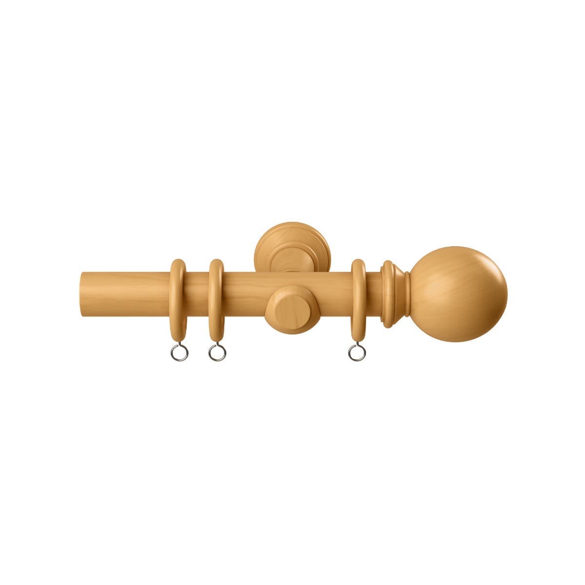 Woodland Fixed Curtain Pole - 28mm Eyelet - 1500mm - Natural Oak - Cuttable to Size