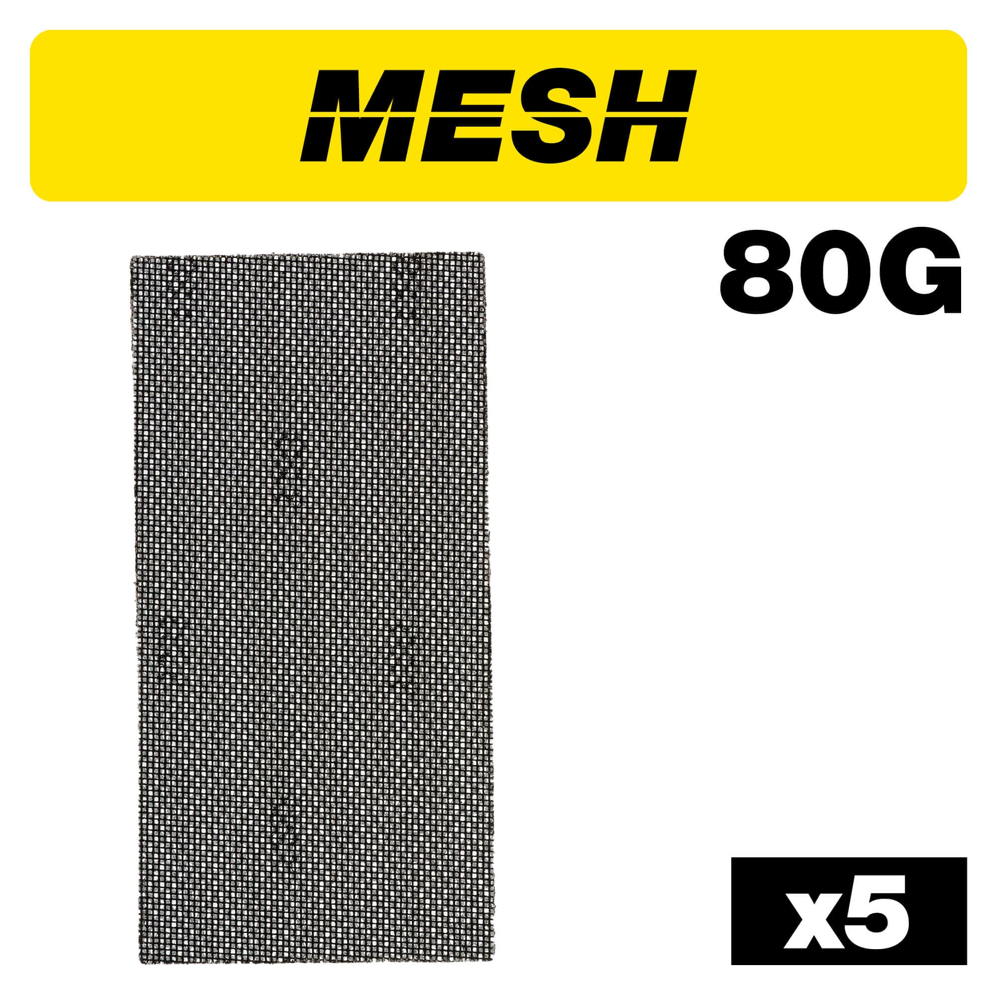 Trend Mesh 1/2 Sanding Sheet 5Pc 115Mm X 230Mm 80 Grit Pk 1 AB/HLF/80M