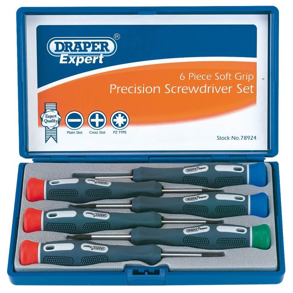 Draper Expert 78924 Soft Grip Precision Screwdriver Set (6 Piece) per set