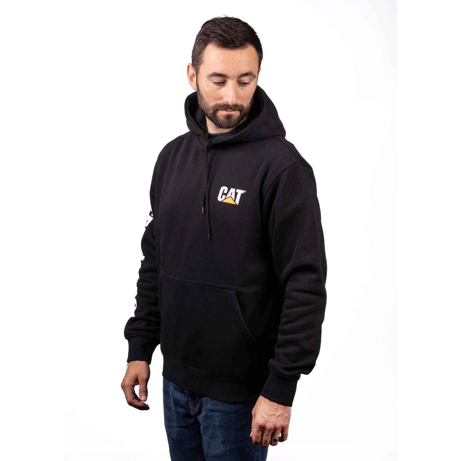 Caterpillar Trademark Banner Hooded Sweatshirt Size XXL Black 38520-71791-07