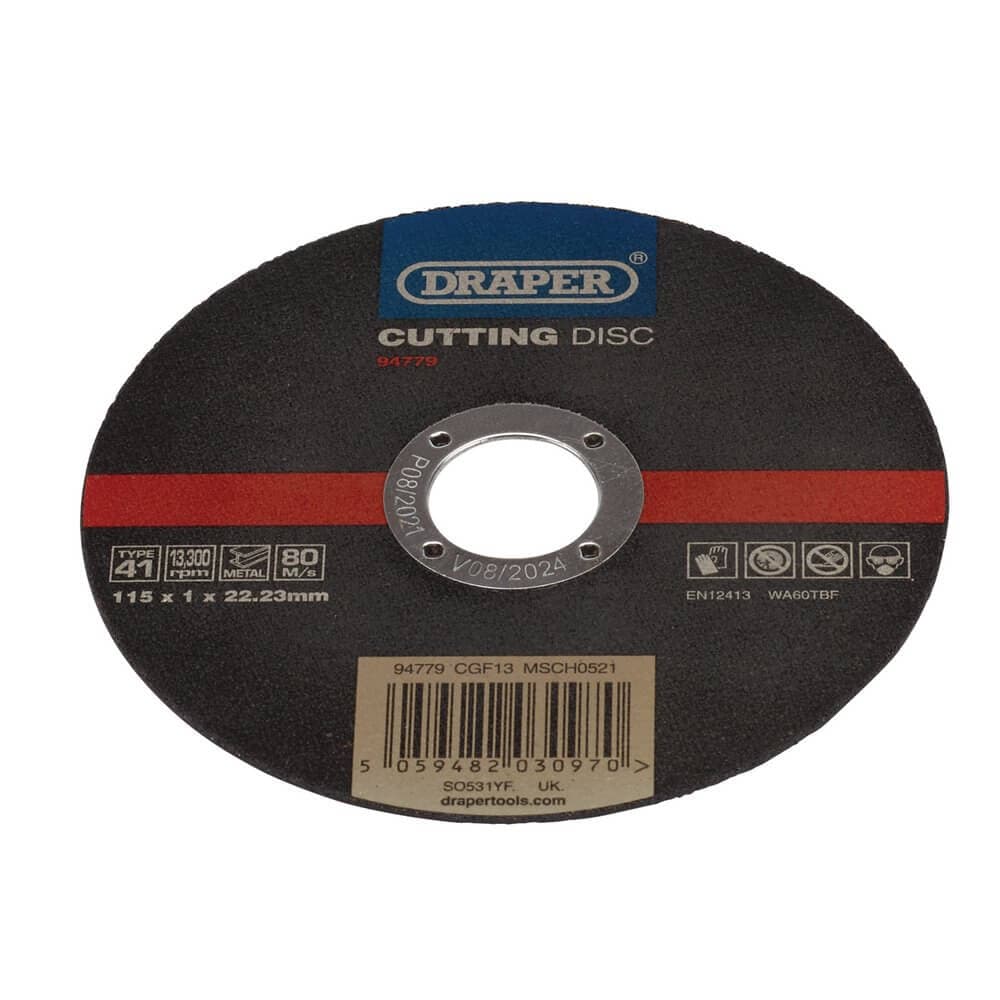 Draper 94779 Stainless-Steel/Inox Metal Cutting Disc 115 X 1 X 22.23Mm each 1