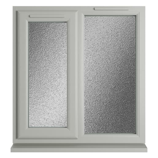 Crystal Double Glazed uPVC Window Agate/White Left Hung 965mm x 905mm Obscure