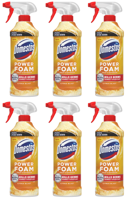 6 x Domestos Power Foam Citrus Blast - 450Ml