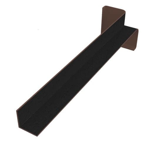 Black Ash Woodgrain Fascia Board Internal Corner - 300mm