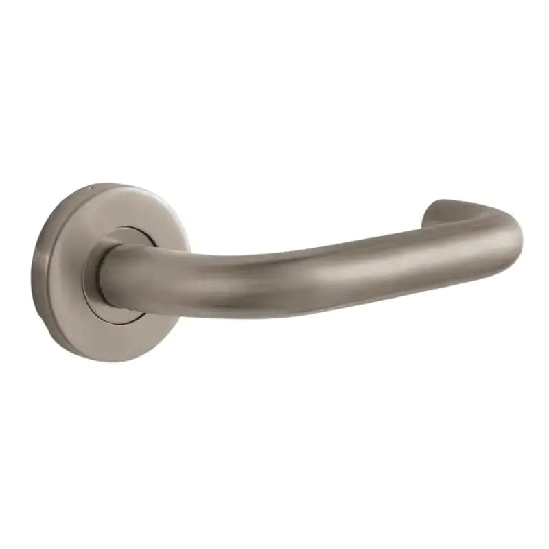 Athena Full Curve Door Handle on Rose - Brushed Stainless Steel - Internal - Pair - Designer Levers