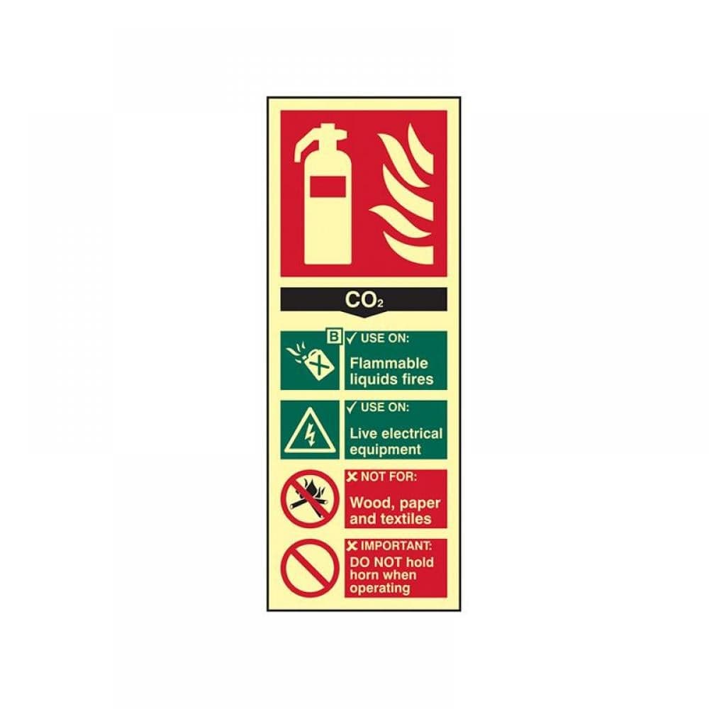 Scan 1592 Fire Extinguisher Composite Co2 - Photoluminescent 75 X 200Mm