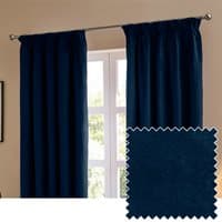 Ultimate Velvet Room Darkening Pencil Pleat Curtain Pair - Royal / 168cm / 137cm