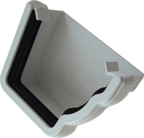 FloPlast Ogee Gutter External Stopend Right Hand - 110mm x 80mm White