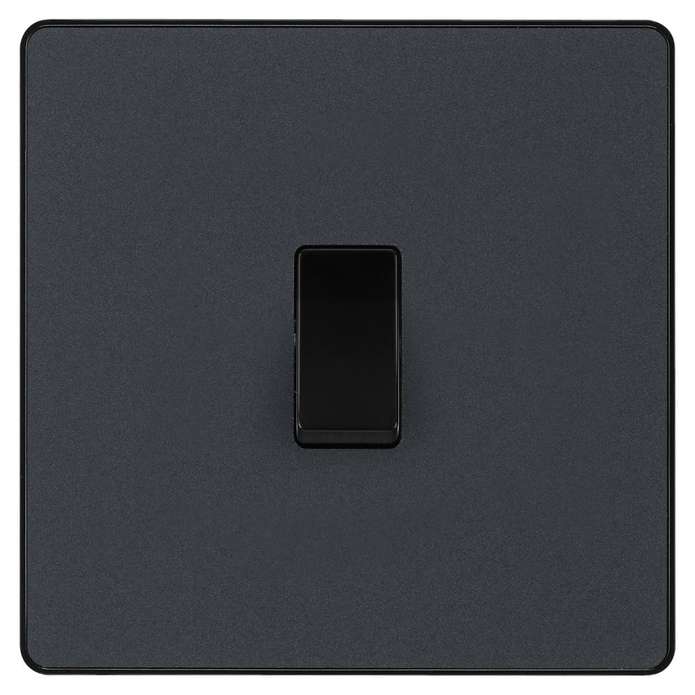 Single Light Switch - 20A - 16AX - 2 Way - Matt Grey