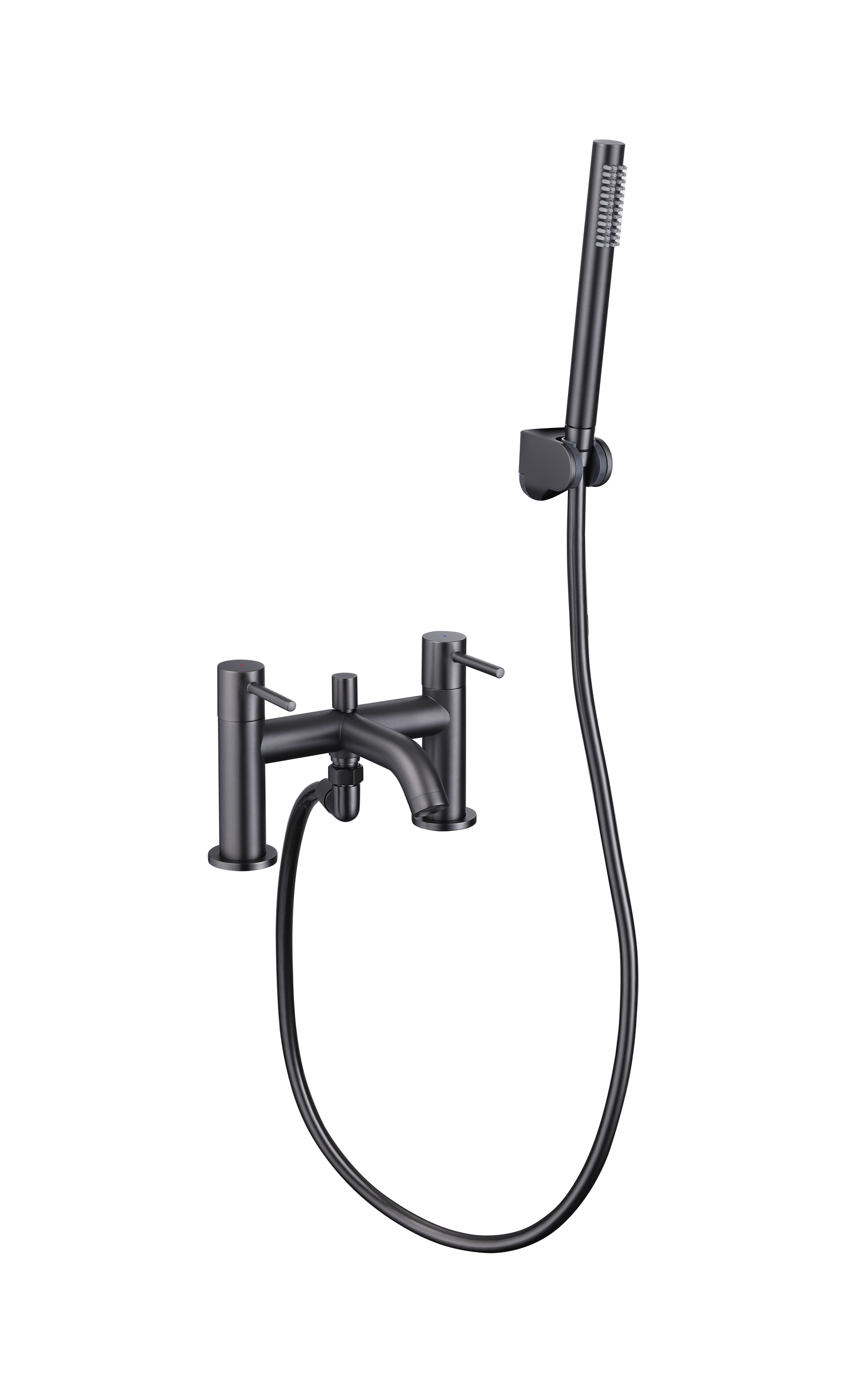 Scylla Round Bath/Shower Mixer - incl. Shower Kit - WRAS - Gunmetal Grey
