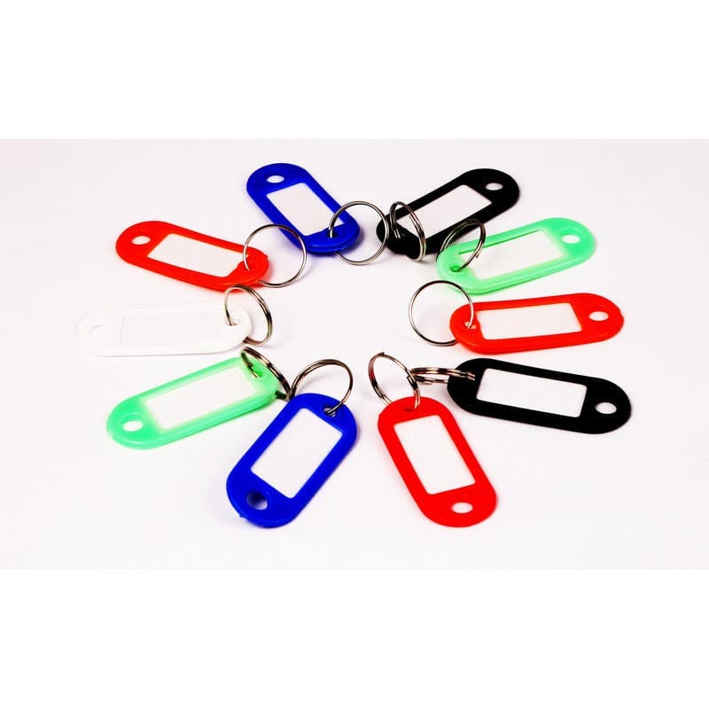 Assorted Colour Key Tags Pack 10