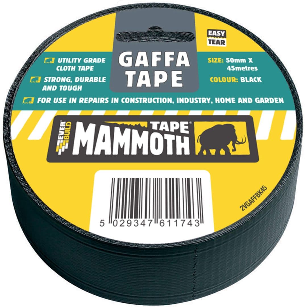 Everbuild Gaffa Tape Black 50Mm 45Mtr