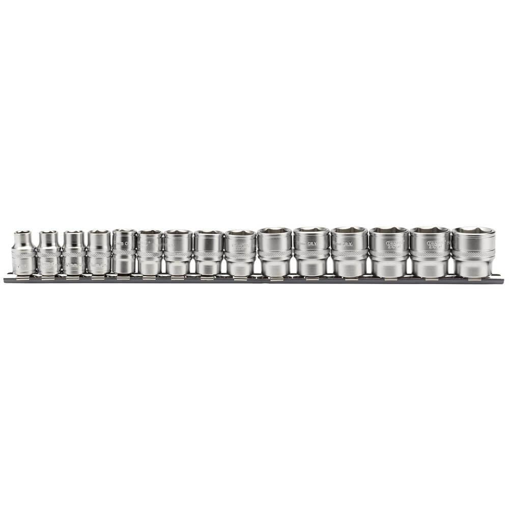 Draper Expert 16492 Metric Socket Set On A Metal Rail 3/8in Sq. Dr. (15 Piece) per set