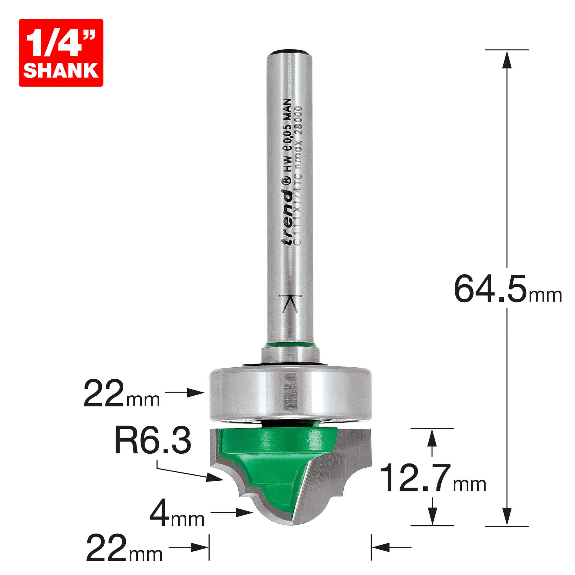 Trend Broken Ogee 4Mm Radius Pk 1 C111X1/4TC