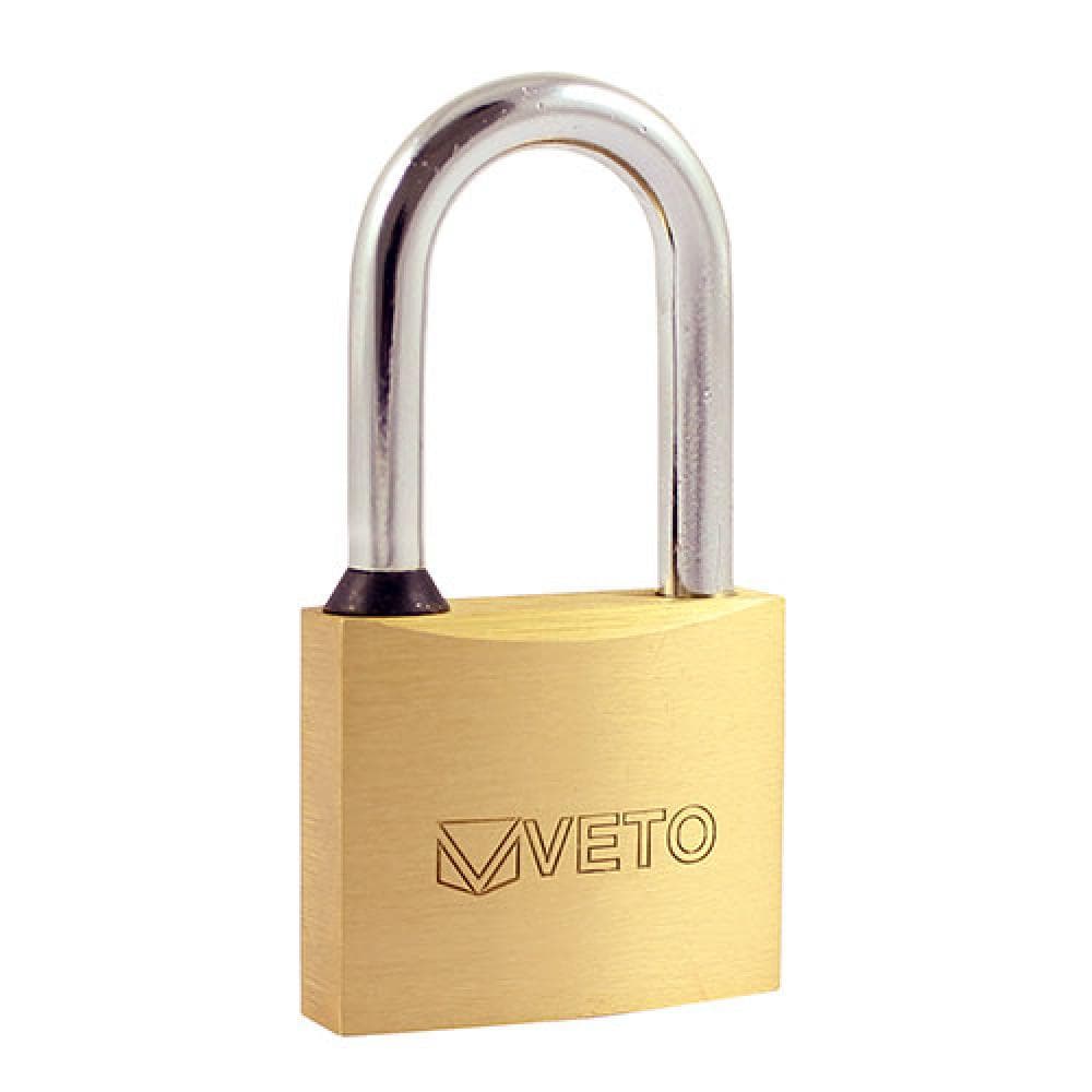 Timco P50L Brass Padlock Long Shackle 50Mm Blister Pack 1