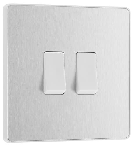 Screwless Flatplate Polished Chrome Double Square Front Plate FPCEMS2-01
