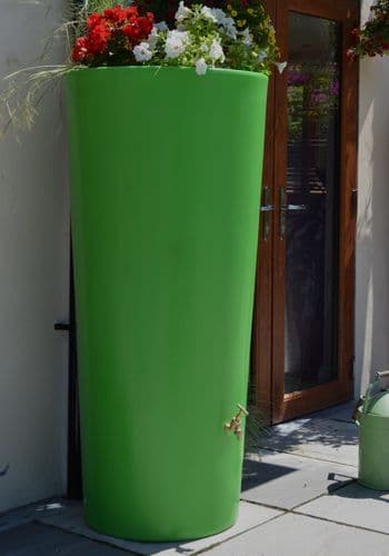 Large 380L Garden Planter Water Butt Apple Green with Tap Kit & Diverter Original Organics
