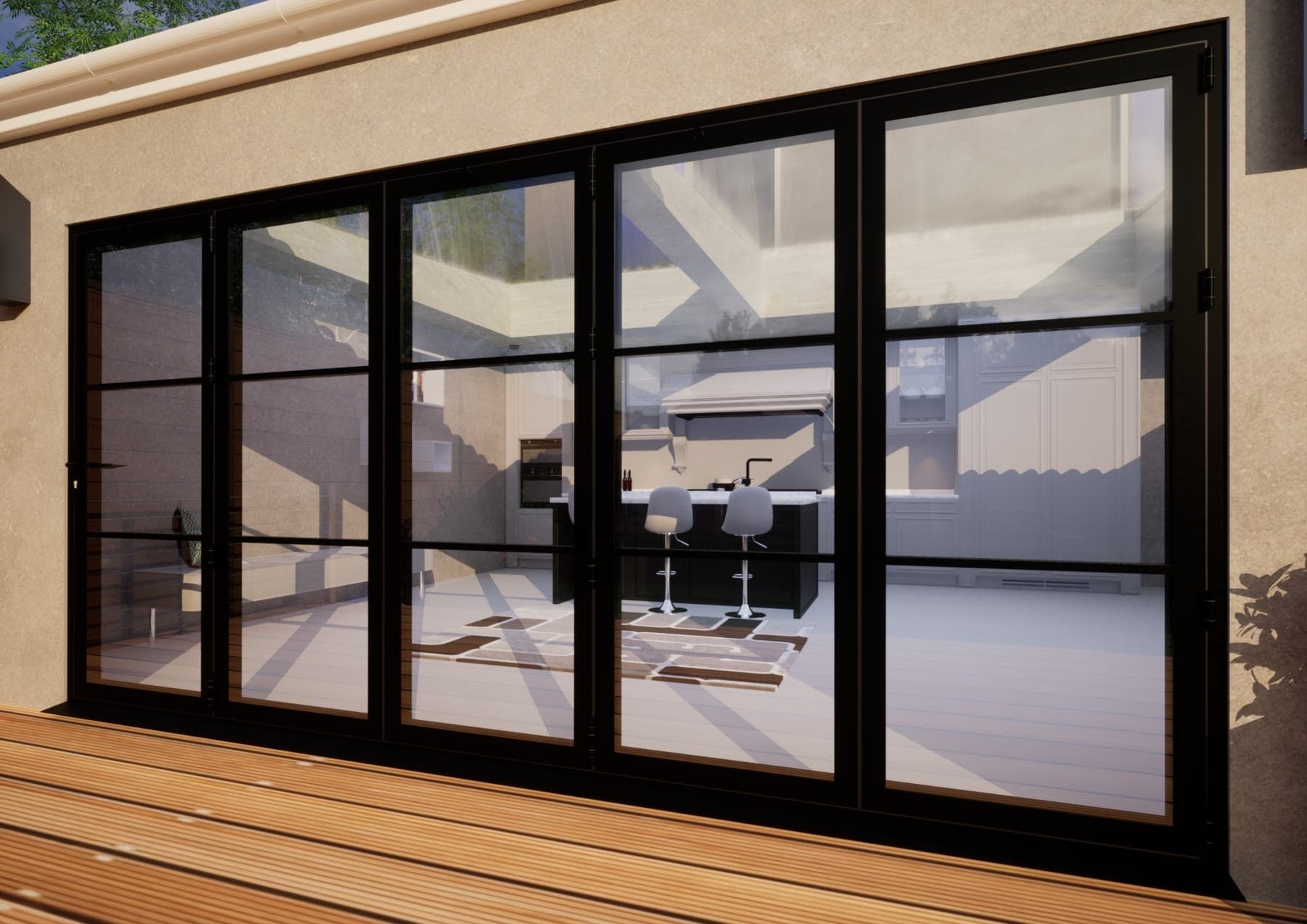 Heritage Aluminium Bifold Door Part Q Compliant - 4200mm Black - 5 Right