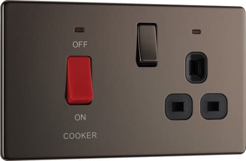 Evolve Brushed Steel (White) Double Switched 13A Power Socket + 2 X Usb (3.1A) PCDBS22U3W-01